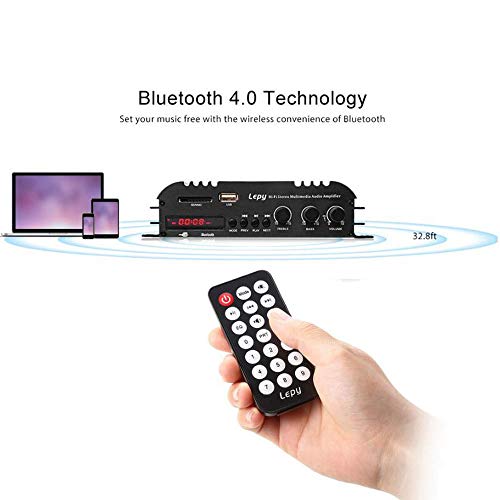 PolarLander Bluetooth HiFi Digital Stereo Amplifier 4-Channel Powerful Sound Compatible with Car Motorcycle Computer Speaker