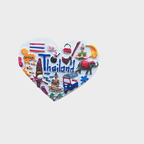 3D refrigerator magnets,thailand heart-shaped tourist souvenir,home&kitchen decoration，promotion gift