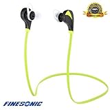 Finesonic Bluetooth Headphones with mic,Noise Reduction, Sports,Running,Gym, Exercise Sweatproof Wireless Bluetooth Headset Earbuds Earphones for Mac, iPhone 6,6 Plus, 5 5c 5s 4 and Android, Mini Light Weight, High Quality
