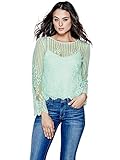GUESS Women's Sultry Long-Sleeve Lace Shirt
