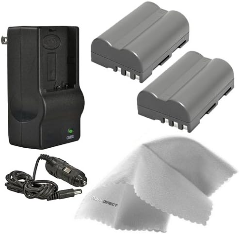 Nikon D200 High Capacity 'Intelligent' Batteries (2 Units) + AC/DC Travel Charger + Nwv Direct Microfiber Cleaning Cloth.