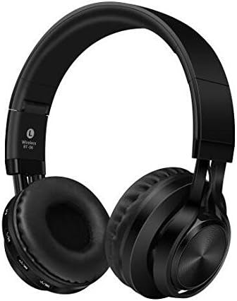 SNOHE Over Ear Headphone,Stereo Wireless Headset with Memory-Protein Earmuffs, Lightweight & Foldable Wired/Wireless Bluetooth Headphones for Cell Phone/ TV/ PC,Black