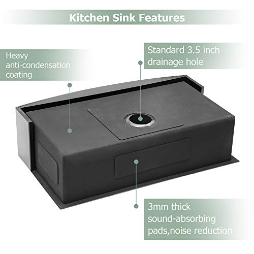 33 Black Farmhouse Sink Logmey 33 inch Kitchen Sink Gunmetal Black