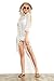 DQdq Women's Crochet Tassel Bathing Suit Cover Up White M