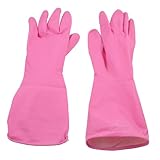 Antislip Rose Clean Wash Latex Gloves 2 PCS Pink
