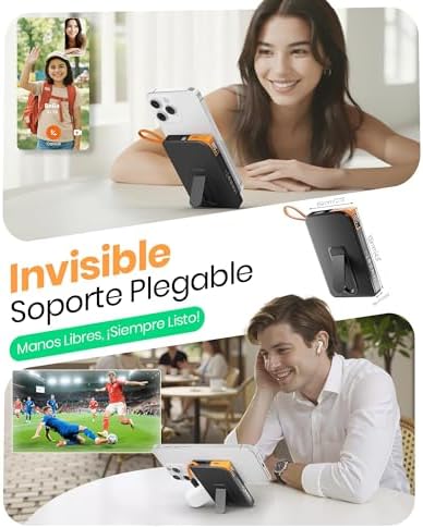 Power Bank para iPhone Magsafe, carregador portátil magnético com bateria externa de carregamento rápido de 10000mAh para i-Phone com cabo USB-C de 22,5w, suporte de powerbank dobrável para iPhone Air 17 16 15 14 13 12 Series