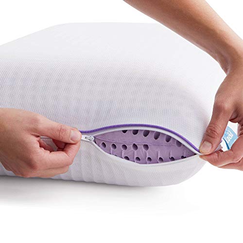 LUCID Lavender Scented Soothing Plush Memory FoamSide, Back, and