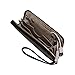 Adrienne Vittadini Charging Wristlet Wallet: Smartphone Zip Wallet Case with Phone Battery Charger Power Bank for Women and Girls - Black Pebble