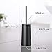 Toilet Brush And Holder Stainless Steel, HOMTOYOU Length Handle Toilet Bowl Brush Scrubber Set With Durable Bristles And Sturdy Stand For Toilet And Bathroom (White And Black 2 Pack)