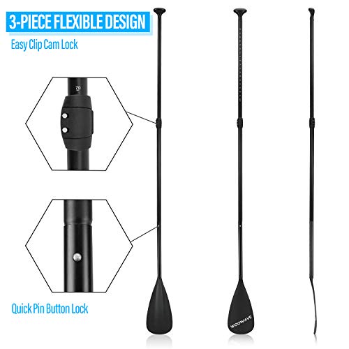 image for WOOWAVE SUP Paddle Adjustable 3 Piece Aluminum Alloy Stand Up Paddlebo
