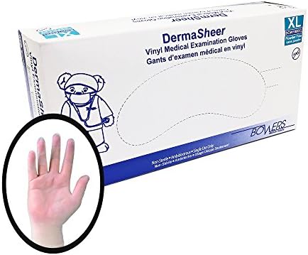 100 Vinyl Clear Disposable Gloves Powder &amp; Latex Free Exam Dermasheer S M L XL (Small)