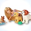 Barbie-Doggy-Daycare-Doll-Pets-Amazon-Exclusive Barbie FXH08 Doggy Daycare Doll, Blonde, and Pets Playset with 4 Dogs, Including One Puppy that Poops and One that Pees…