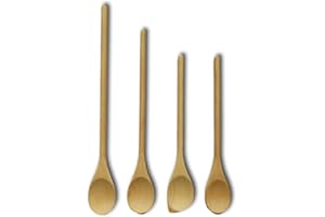 Kitchen Wooden cooking spoon Wooden Spoons Mixing Baking Serving Utensils 12,12, 14 and 16 inches - Set of 4