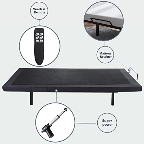 Allewie Queen Adjustable Bed Base Frame with New Generation Motor