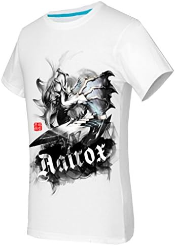 2016 Men's Brand new T-Shirt League of Legends T-Shirt LOL Short Sleeved Cotton Mat Comes in 15 Patterns Black and White (XXL, Aatrox)