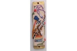 Majestic Giftware Ceramic Mezuzah Case for Mezuzah Scroll (RM-TMZ-107) | 4" Mezuzah for Door with Vilolin/Baseball Bat Design | Judaica Door Mezuzah for Home Blessing and Protection Cover