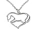 Silver Heart Horse Pendant Necklace [My Little Pony] Jewelry Gift for Girl Teen Women Equestrian