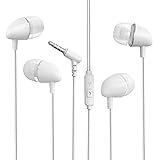 2 Pack Heavy Bass Earphones, Antopos In-ear Wired Stereo Noise Isolating 3.5mm Earbuds Earphones with Mic and Remote Control (Black)