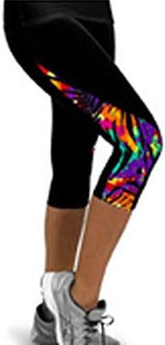 TATGB High Waist Fitness Yoga Sport Pants Side Printed Stretch Cropped 4 Legging