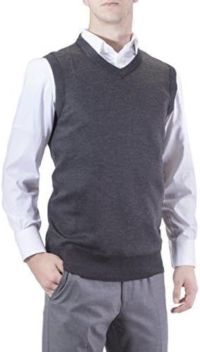 Alberto Cardinali Men's Solid Color V-Neck Sweater Vest