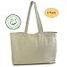 Natural Cotton Plain Canvas Tote Bag (3 Pack) perfect for kids Halloween decorations, grocery shopping, craft projects, reusable blank totes - extra thick, large, durable,100% cotton cloth tote bag