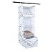 MustQ Hanging Closet Organizer, Space Saver, Marbling Printing,White (4-Shelf)