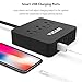 Power Strip with USB Ports, Travel Power Strip Flat Plug and 5ft Braided Extension Cord for Cruise Ship, Home & Office - Black (Power Strip 4 USB 3 Outlets)
