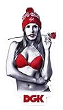 DGK Red Rose Sexy Skateboard Girl w Beanie Sticker