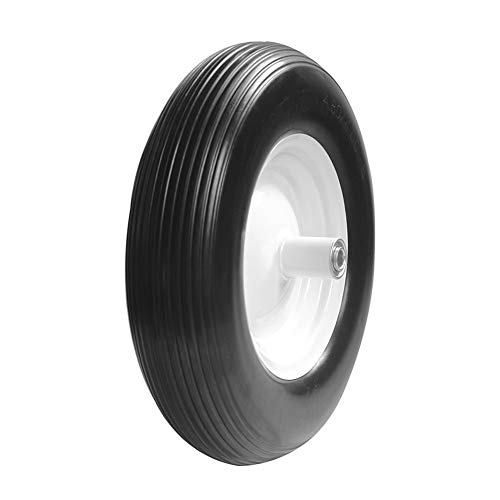 BAIVE BW 4.80/4.00-8" Solid Wheelbarrow Tire Non-Slip Flat Free Wheel with 6" Iron Hub, 5/8" Bearings(Straight Grain-2) - Thumbnail 7