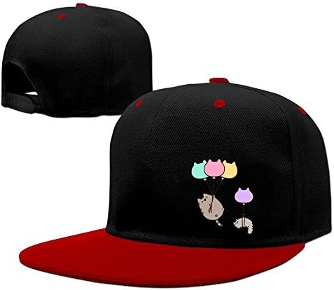 Sixskoo Men&amp;women Hat Pusheen The Cat Jogging Cap Hat Adjustable Red