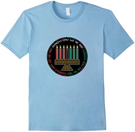 Men's HAPPY Kwanzaa T Shirt Black African Amirican Holiday9 Shirts 2XL Baby Blue