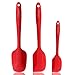 Silicone Spatula, Zhuper, 3 piece-Baking Spoon & Spatulas,Non-stick,Heat Resistant Flexible Rubber Spatulas with Stainless Steel Core (Red)
