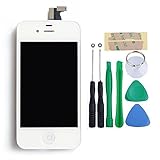 iPhone4S screen replacement repair parts kit Full Front Glass,LCD,and Digitizer Assembly with DIY tools (Fit for Verizon/AT&T/Sprint Model number on the back cover A1431 A1387)-White