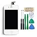 iPhone4S screen replacement repair parts kit Full Front Glass,LCD,and Digitizer Assembly with DIY tools (Fit for Verizon/AT&T/Sprint Model number on the back cover A1431 A1387)-White