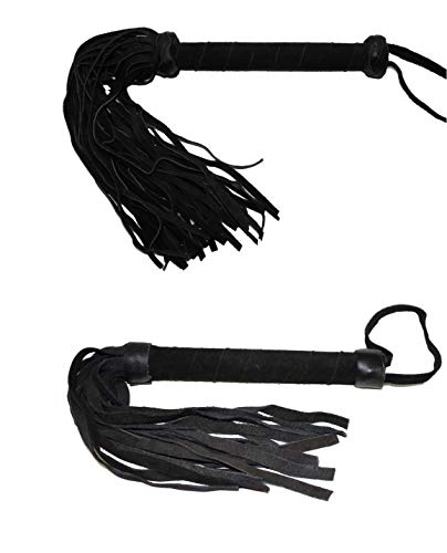 Suede Flogger, Whip, 18 or 52 Soft Suede Tails, Extra Long Suede Covered Handle Black, Blue, Purple, Red, or Teal