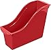 Storex Small Book Bin – Interlocking Plastic Organizer for Home, Office and Classroom, Red, 6-Pack (71109U06C)