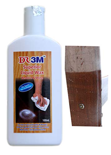 DR3M LBLUUu416-Cleaning Solution Superior Liquid Wooden Wax Polish 100ml (Removes Stains and Restores Shine)