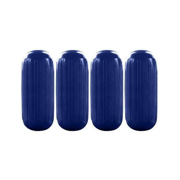 4-Boat-Fenders-8-X-20-Vinyl-Ribbed-Bumper-Dock-Shield-Protection-Blue-Includes-4-7-Long-Fender-Lines-Pump-to-Inflate