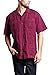 G-Style USA Men's Short Sleeve Cuban Guayabera Shirt 2000-1 - Burgundy - X-Large