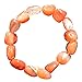 CHARGED Natural Carnelian Agate (Riverbed Agate) Crystal Bracelet Tumble Polished Stretchy + Selenite Heart Charging Crystal Included