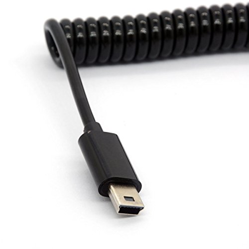 Coiled Micro USB to Mini USB Adapter Cable Spring Micro USB B male to Mini USB 5 Pin Male Converter Code 3FT 1M