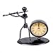 Classic Vintage Old Fashion Iron Art Musician Clock Figure Ornament for Home Office Desk Decoration Gift (C63 Flute)