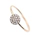 4K Rose Gold Plated Minimalist CZ Simulated Diamond Stacking Circle Disc Stackable Ring, Size 7
