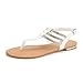 DREAM PAIRS ESTELLE Women's Casual Strappy RhinestonesThong Buckle Strap Gladiator Flat Sandals