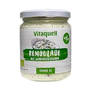 Vitaquell Vegane Bio Salat Remoulade mit Gurkenstückchen, 250 ml ohne EI, ohne Milch und ohne Gluten. Perfekt für die…