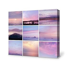 Canvas Wall Art Pink Sky Series Canvas Painting Wall Poster Decor for Living Room Wooden Framed Home Decorations - 12x12 inches