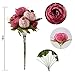 Flojery Silk Peony Bouquet Vintage Artificial Peonies Flower for Home Wedding Party Decor (1pcs, Dark Pink)