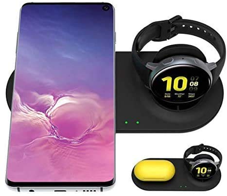 SPGUARD Ladestation Kompatibel mit Samsung Ladestation Samsung Galaxy Watch Ladestation Galaxy Watch 3 Active 2,Induktive Ladestation Samsung S20 S10 S9 Note 20 Note10 und Galaxy Buds+/Buds Live