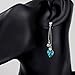 Neoglory Blue Heart Crystal Drop Pearl Earrings Rhinestone Platinum Plated Bridal Jewelry embellished with Crystals from Swarovski