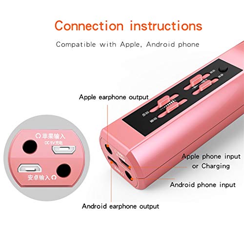NXDA Jack Microphone Karaoke Condenser Microphone for Speech Amplifier 3.5 mm Multifunction (Pink) - Thumbnail 4